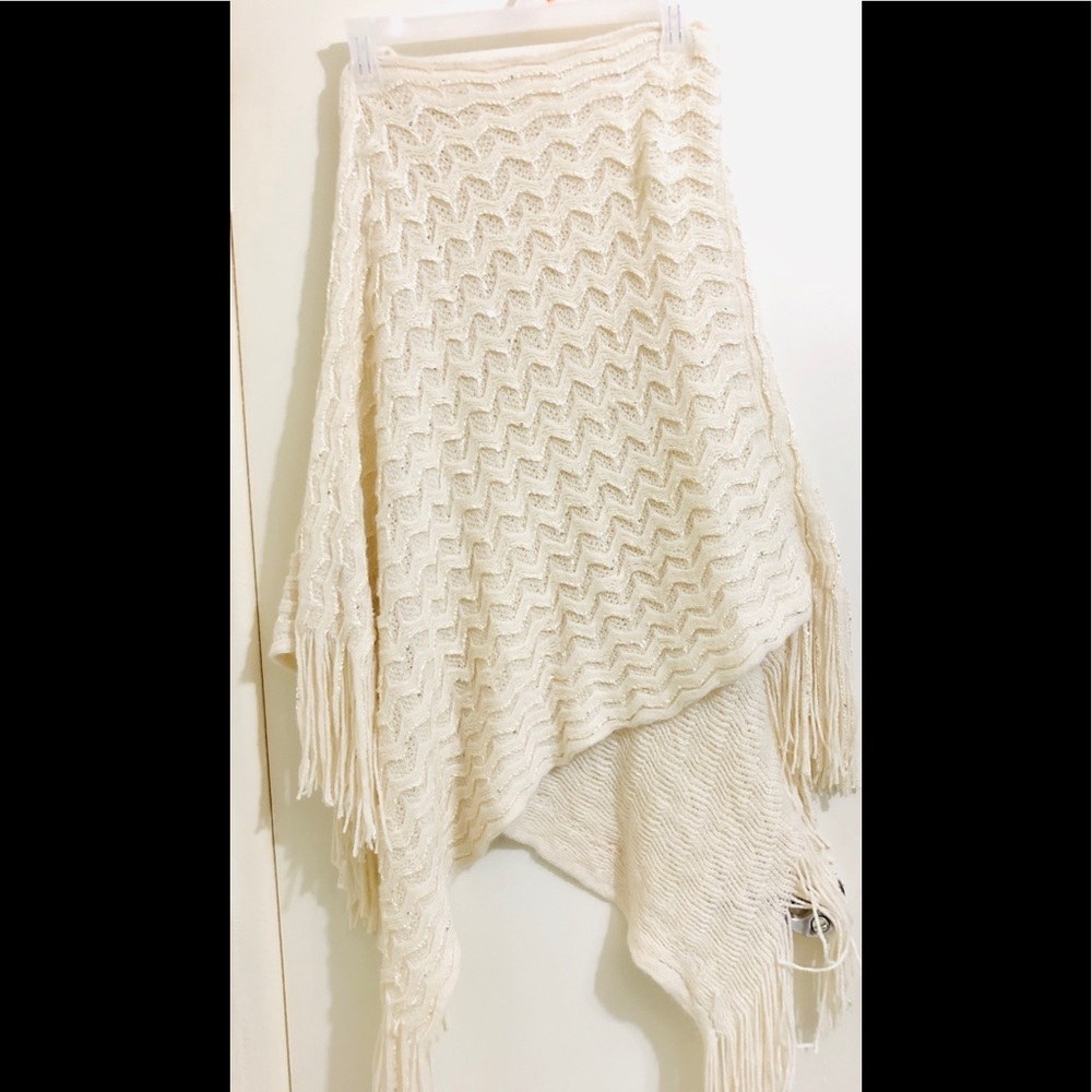 Poncho With Shinny Beading